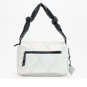 Stylish White and Black Quilted Women's Bag